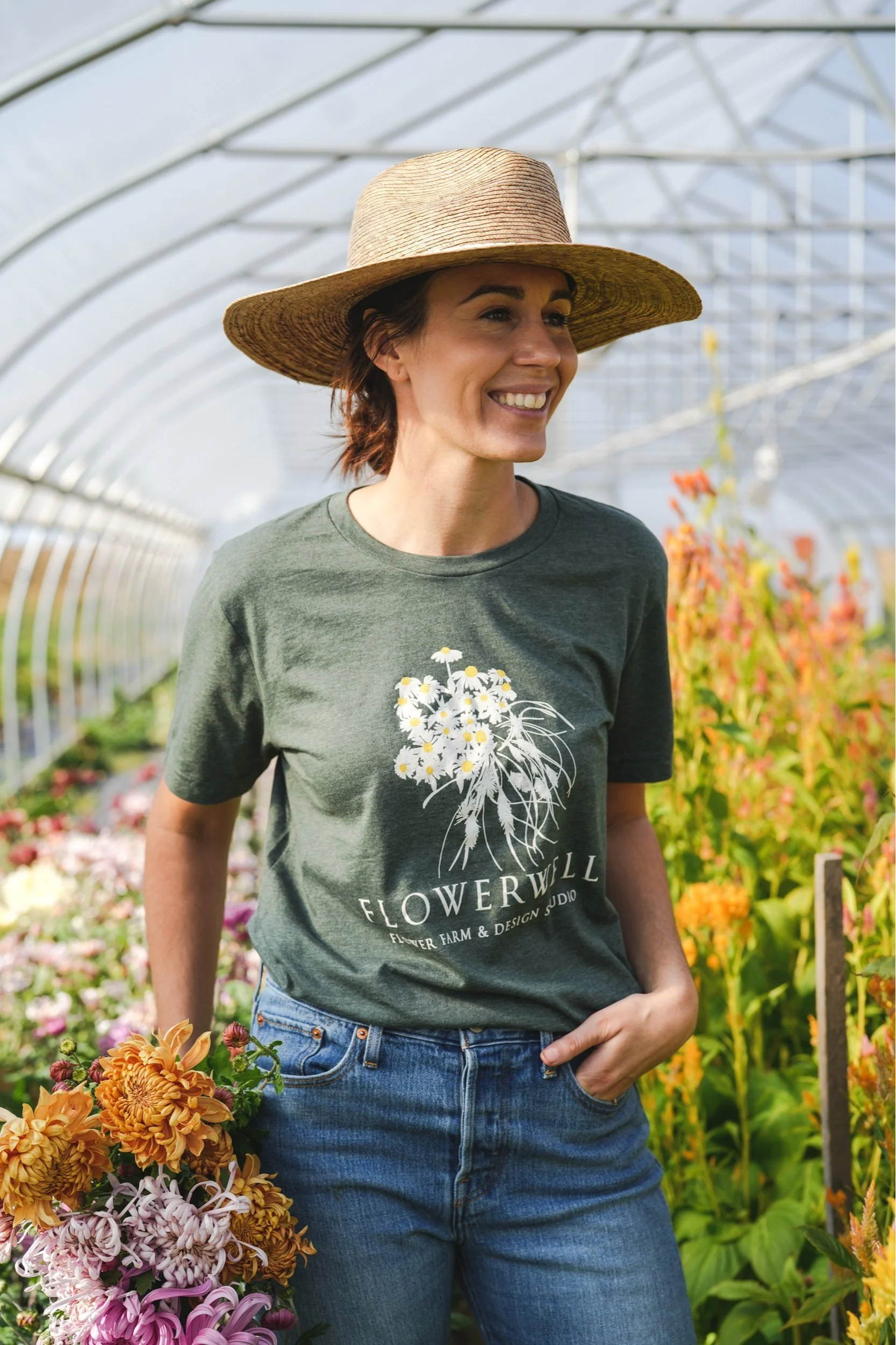トップス PoFF Liberty Flower field shirt / Garden flower farm t shirt flowerwell — Flowerwell Farm and Design Studio